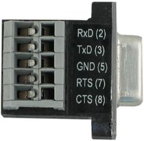 RS232 connector with terminals